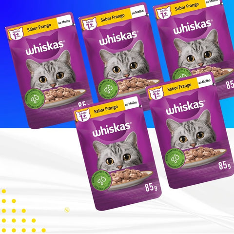 5 Whiskas Sachê para Gatos 85g — Escolha o Sabor