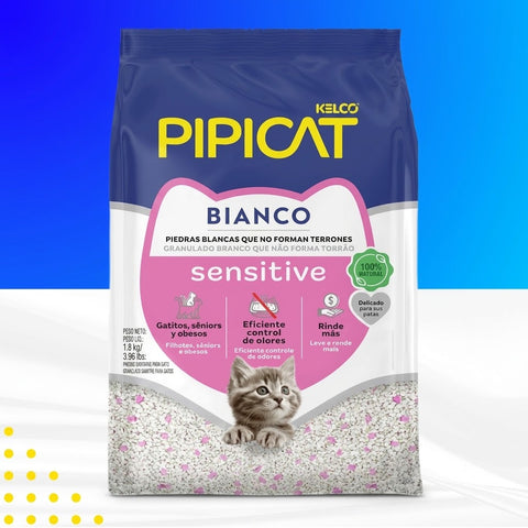 Granulado Sanitário Pipicat Bianco Sensitive 1,8kg