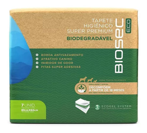 Tapete Higiênico Biodegrável Biosec Eco 80x60cm