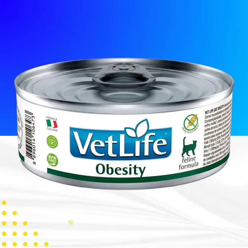 Ração Úmida Farmina Vet Life Obesity para Gatos Adultos de Todas as Raças 85 g Farmina