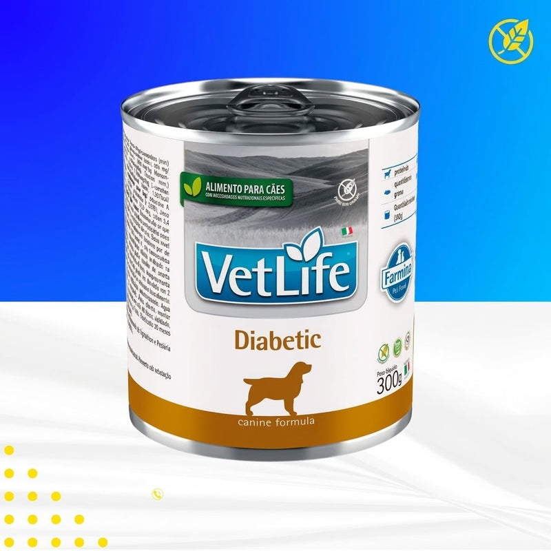 Ração Úmida Farmina Vet Life Diabetic para Cães Adultos de Todas as Raças 300 g Farmina