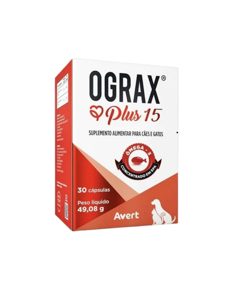 Suplemento Alimentar Avert Ograx Plus 15 para Cães e Gatos Avert