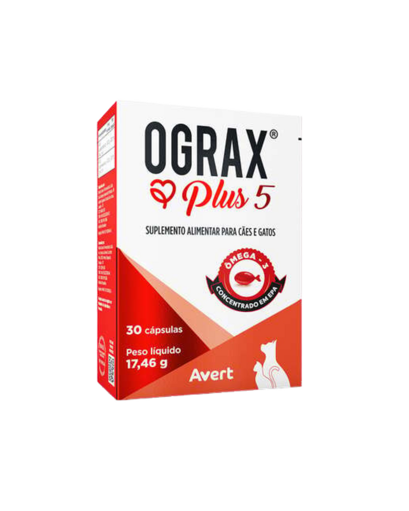 Suplemento Alimentar Avert Ograx Plus 5 para Cães e Gatos Avert