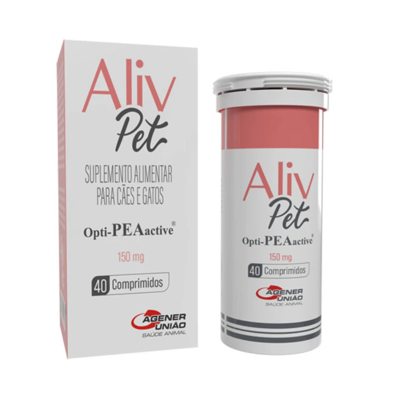 Aliv Pet Suplemento Alimentar Para Cães e Gatos 150mg 40 Comprimidos Agener União