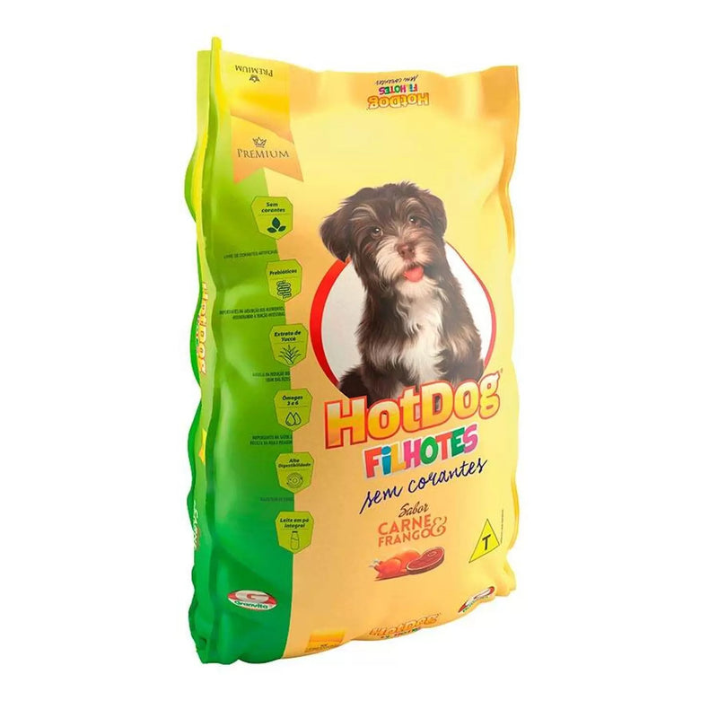 Ração Seca Hot Dog Filhotes Sem Corantes - 10,1Kg - shopcao
