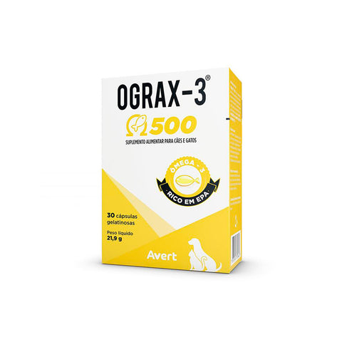 Suplemento Avert Ograx-3 para Cães e Gatos 500mg (PROMO)