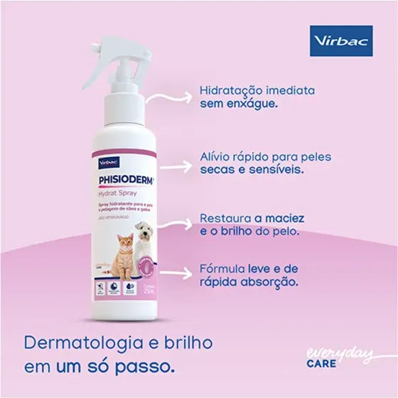 Phisioderm Hydrat Spray Solução Hidratante 250 ml Virbac