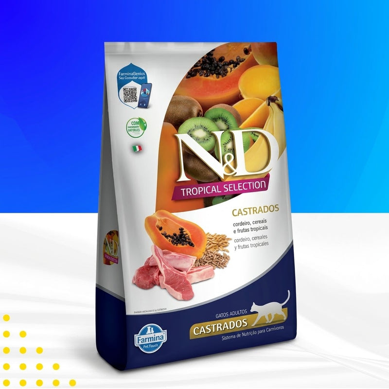 Oferta: Ração N&D Tropical Selection Gatos Castrados Cordeiro, Cereais e Frutas - 1,5kg Farmina