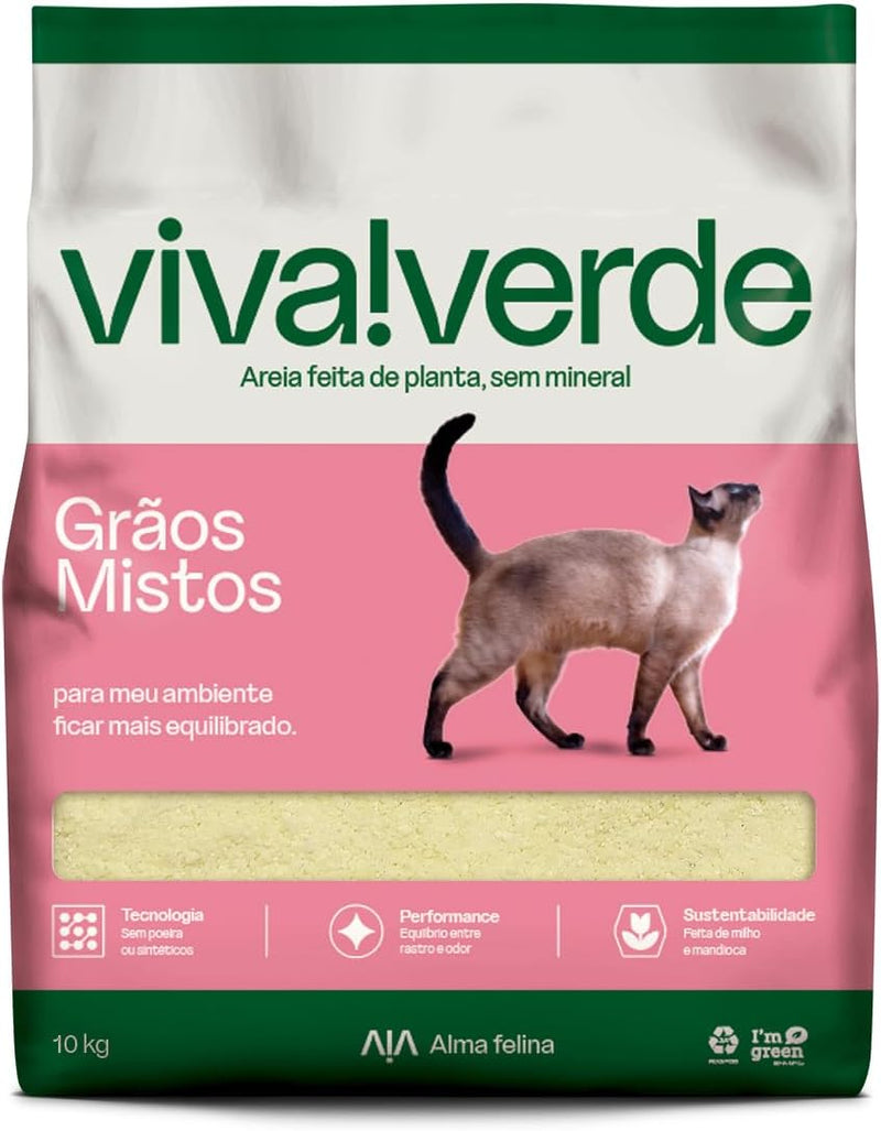 Viva!Verde Areia Higiênica Grãos Mistos 10 kg Viva Verde
