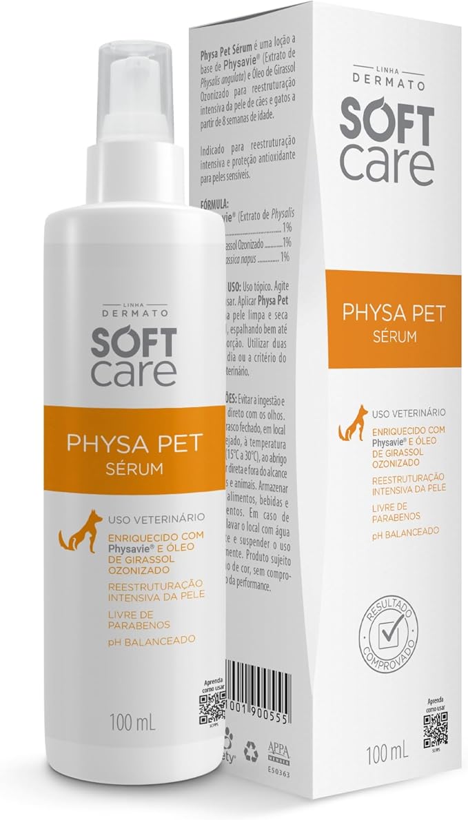 Soft Care Physa Pet Serum 100ml cães e gatos Pet Society Soft Care