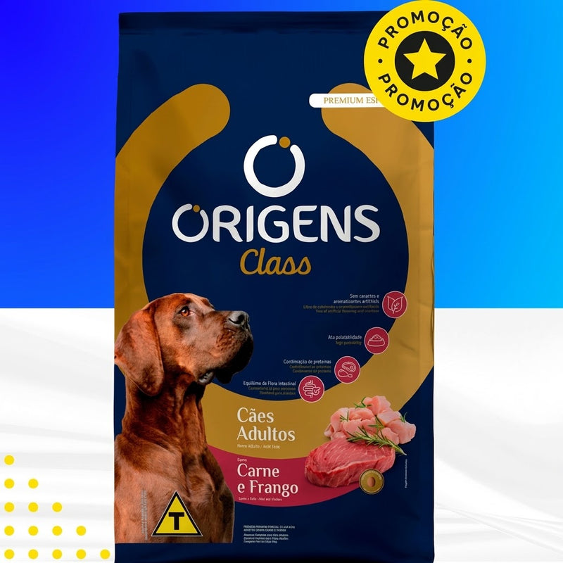 Ração Seca Origens Premium Especial Class Carne e Frango para Cães Adultos 15kg (PROMO) Adimax