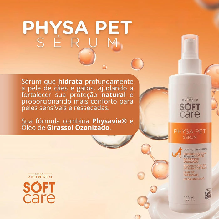 Soft Care Physa Pet Serum 100ml cães e gatos Pet Society Soft Care