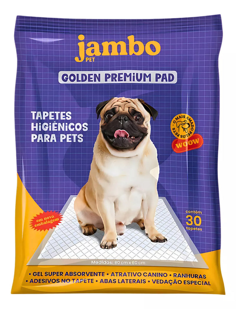 Tapete Higiênico Jambo Golden Premium - 30un Jambo