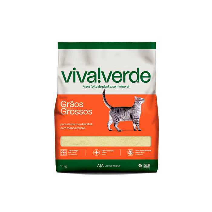 Areia Higiênica para Gatos Viva Verde Vida Descomplicada Grãos grossos Petfive