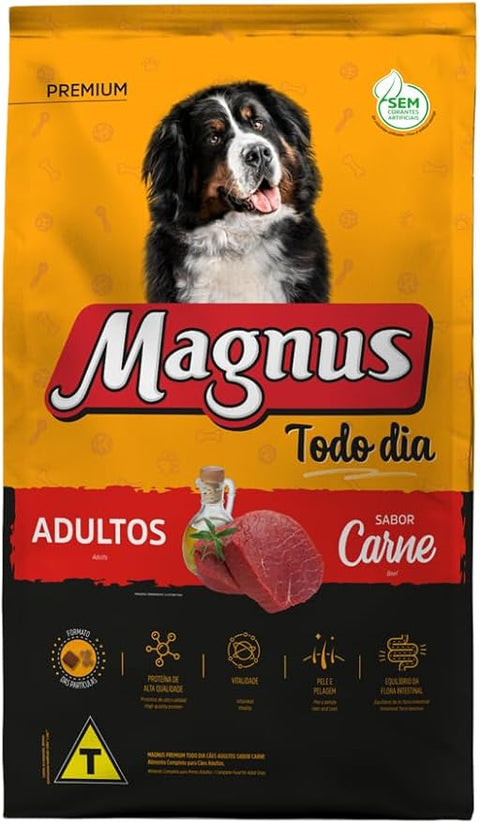 Ração Seca Magnus Todo Dia Carne para Cães Adultos 15kg (PROMO)