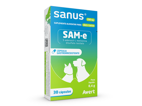 Sanus Sam-e 200 Mg 30 Cápsulas Cães E Gatos - Avert
