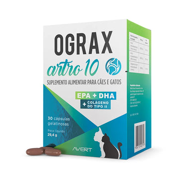 Suplemento Ograx Artro 10 para Cães e Gatos - 30 Cápsulas