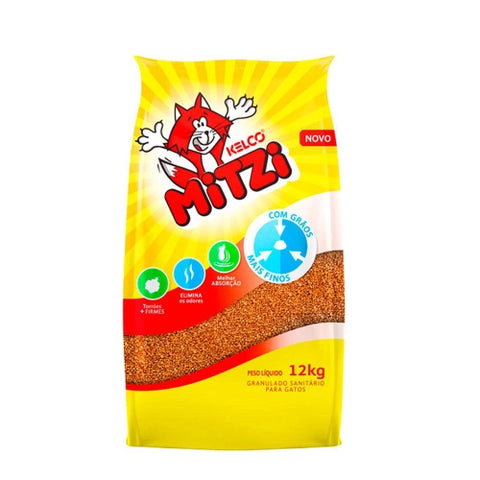 Areia para Gato Mitzi Granulado Sanitário Kelco 12kg