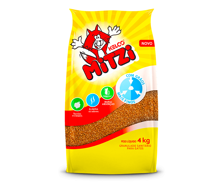 Areia para Gato Mitzi Granulado Sanitário Kelco 4kg - shopcao